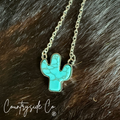 Trendy Cactus Turquoise Necklace