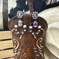 Rustic Chic Squash Blossom Statement Earrings