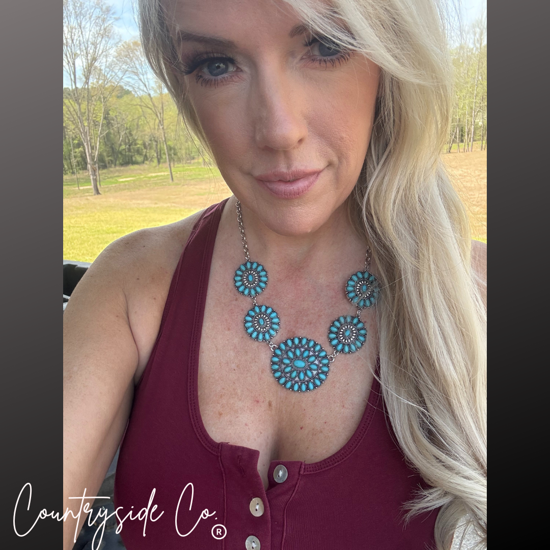 Navajo Style Turquoise Statement Necklace