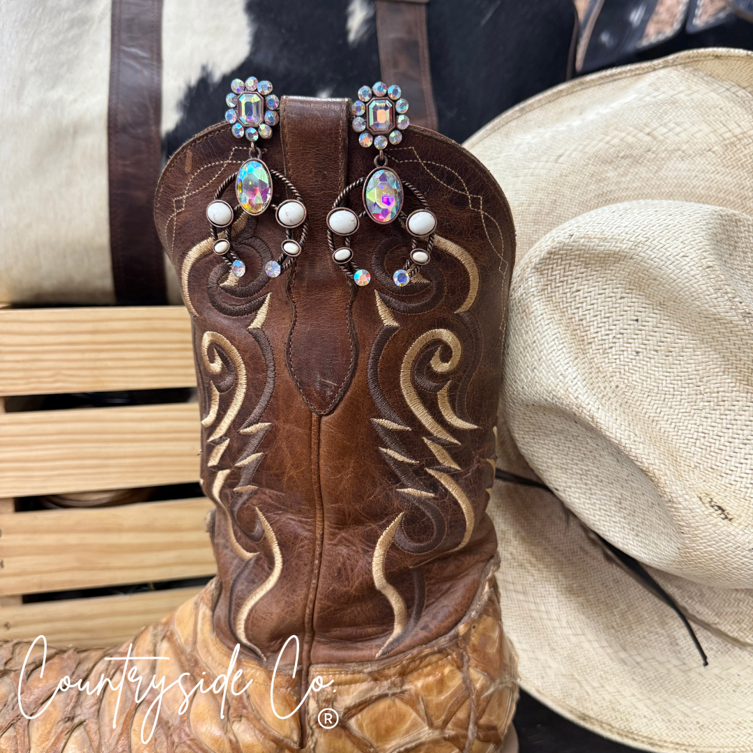 Rustic Chic Squash Blossom Statement Earrings